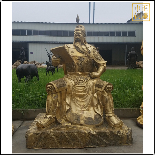 批發關圣大帝銅雕擺件